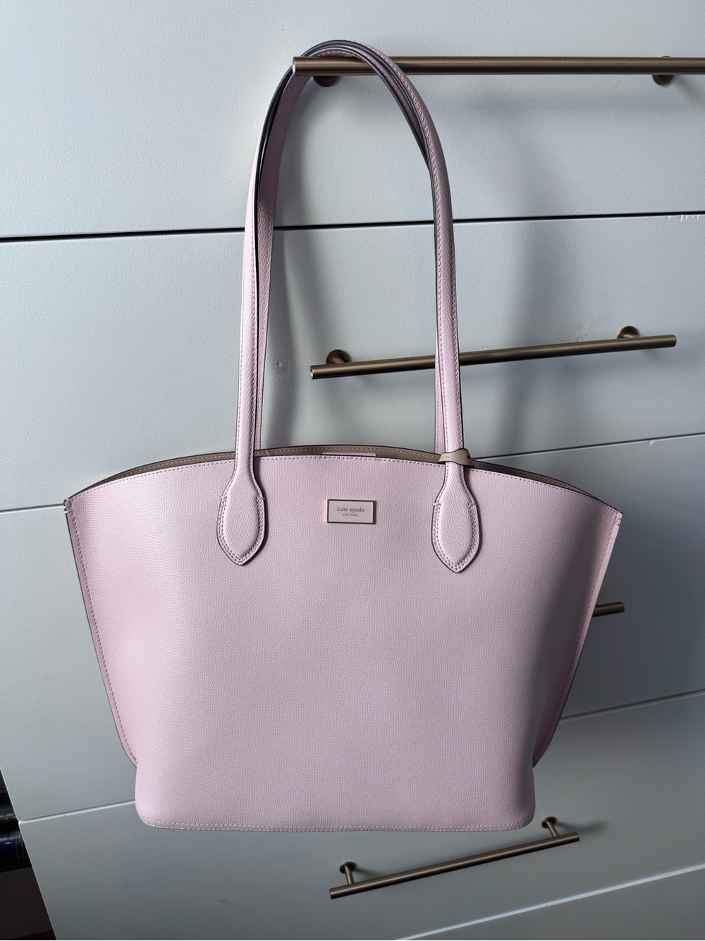 kate spade Pale Pink Leather Tote with Dual Straps